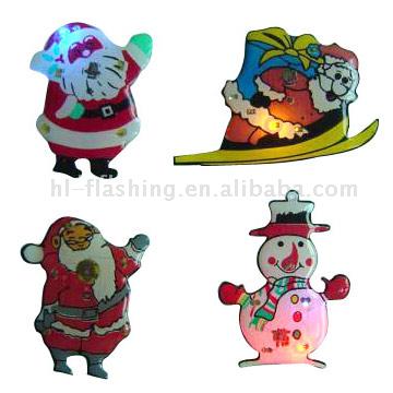 LED Flashing Christmas Pins